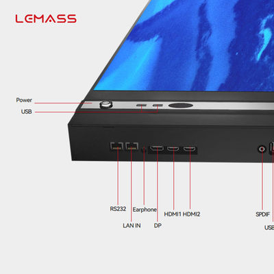 หน้าจอ LED 110 นิ้วสำหรับห้องประชุม ระยะพิทช์พิกเซล 1.26 มม. พร้อมการแชร์แบบไร้สาย
