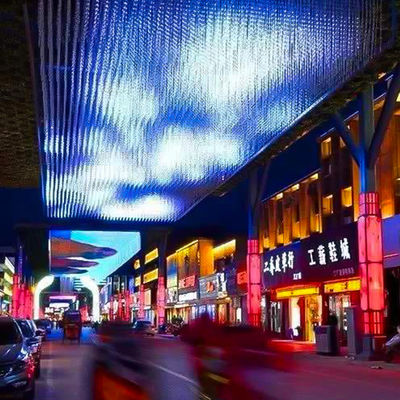 P2.6 หน้าจอแสดงผล LED สร้างสรรค์ SMD 2108, จอแสดงผล LED แบบโปร่งใสแบบแยกส่วนกลางแจ้ง