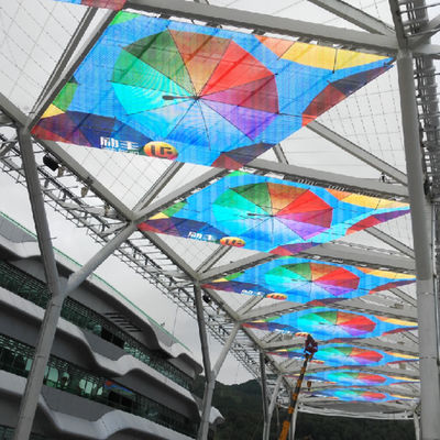 จอแสดงผล LED เชิงพาณิชย์โปร่งใส, หน้าจอ LED SMD 3510 P3.9 ความโปร่งใสสูง